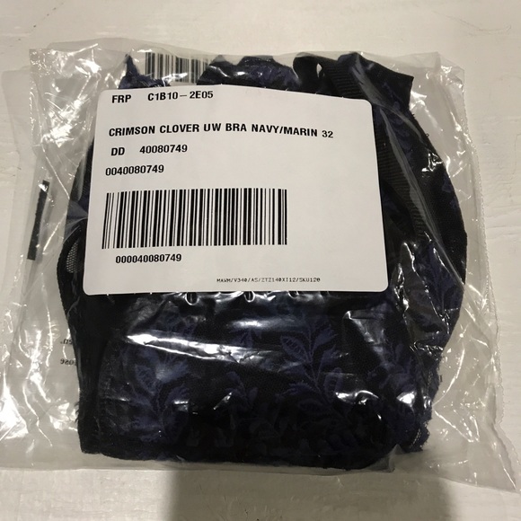 NWT FP 32DD Navy Crimson Clover Underwire Bra - Picture 6 of 6